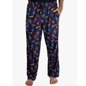 New DC Comics Mens Superman Print Lounge Pajama Pants, Blue XL